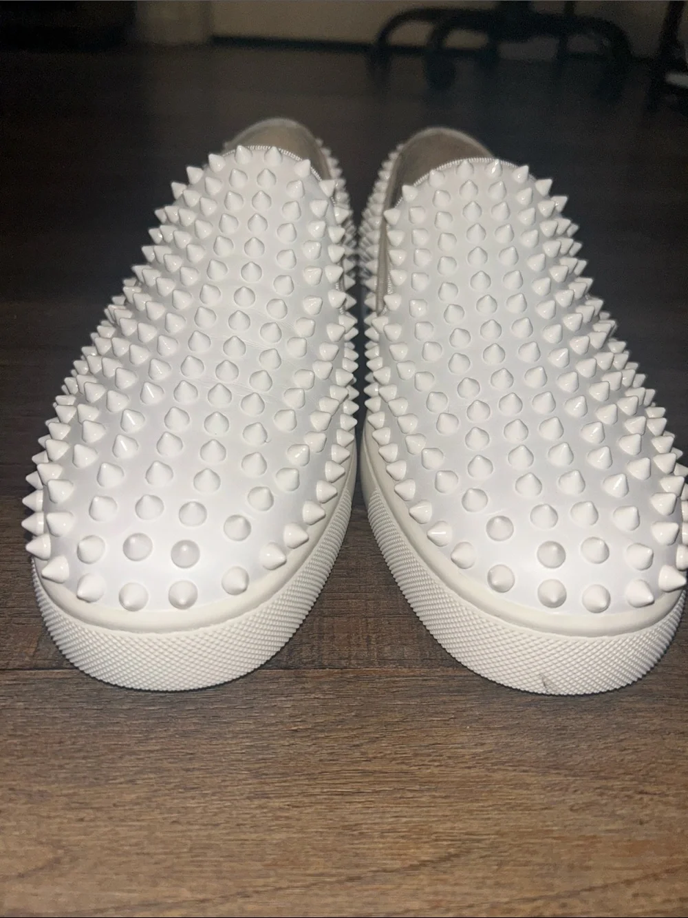 White Studded Slip-On Sneakers - Men's Designer Style